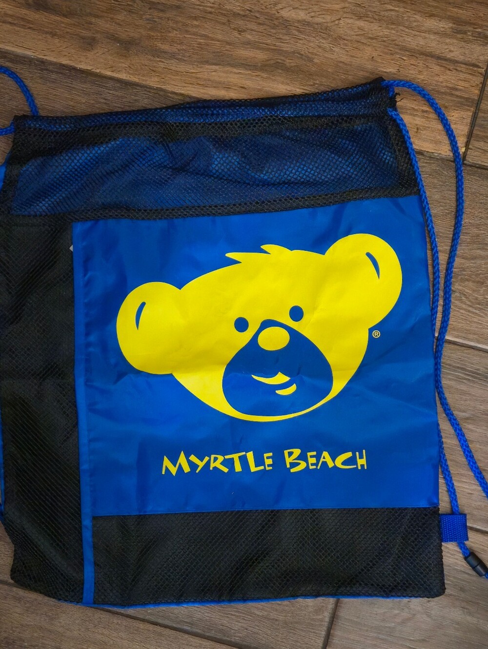 BLUE / BLACK / YELLOW BUILD A BEAR MYRTLE BEACH DRAW STRING BAG